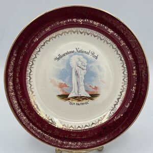 Views of America by ENCO Yellowstone Park 7.25” Souvenir Plate "Old Faithful"